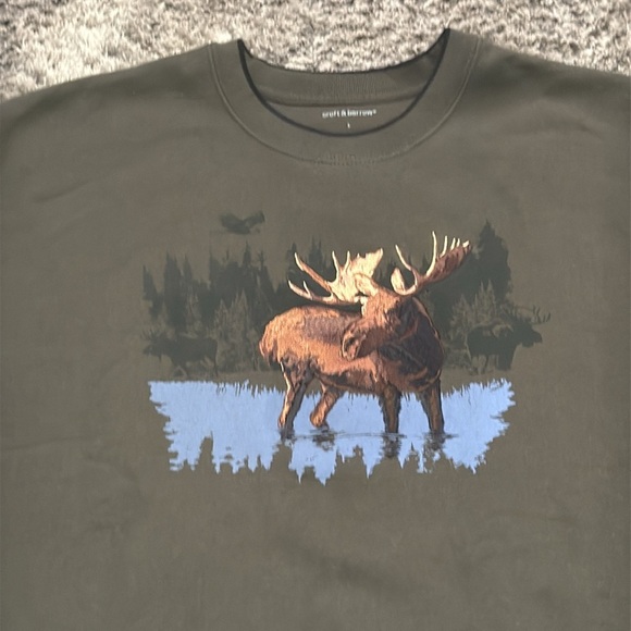 Croft & Barrow Green Crewneck Sweater with Moose Graphic
Size L - Picture 3 of 6